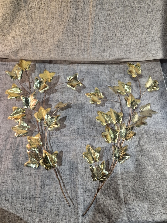 Other - Gold Leaf Brass Stem Set - Decorative Home Accents